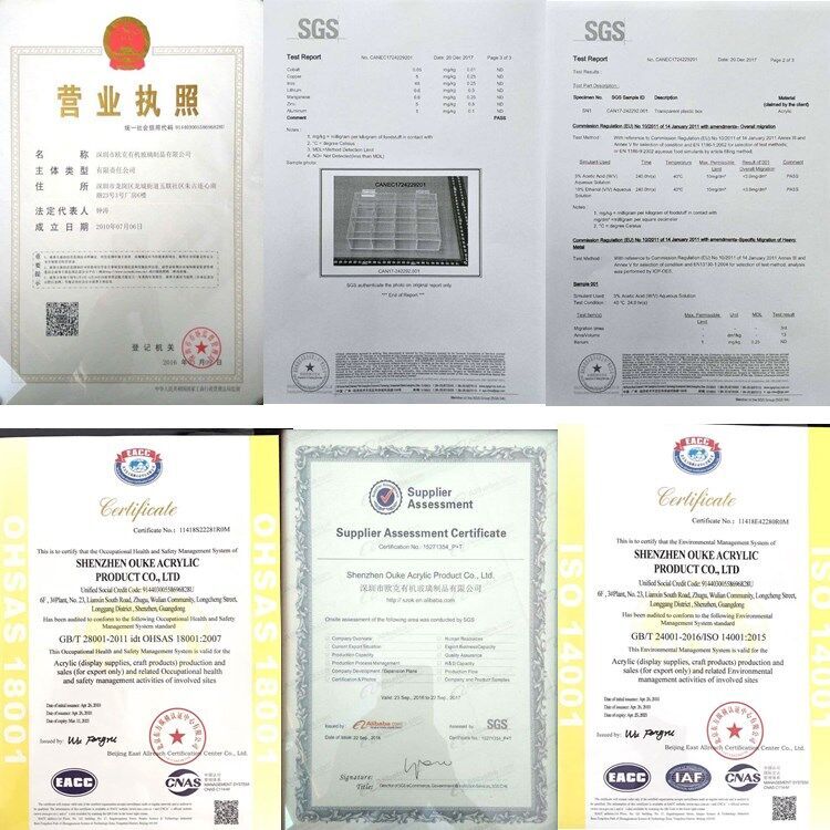 Akríl skór kassi Certificates1.jpg Acrylic shoe box Certificates1.jpg