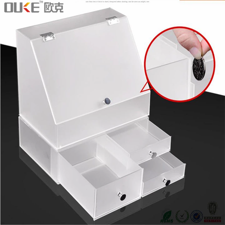 details of acrylic makeup organizer