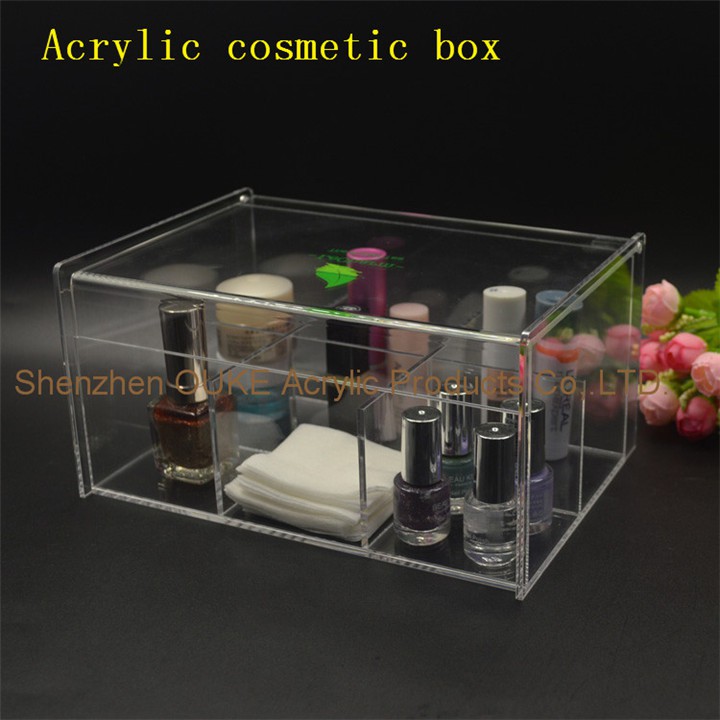 Gegnsætt PMMA Acryl Beauty Box Gera Geymsla Með Loki