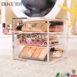 Sætur Crystal Snyrtivörur Geymsla og Gera Skipuleggjari með 3 Skúffum