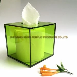Hot Selja Rétthyrnd Lögun Acrylic Tissue Case Geymsla Tissue Box