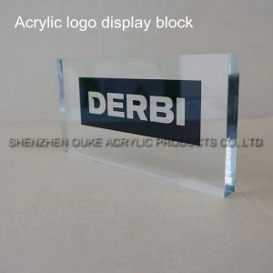 Hreinsa Akríl Skjár Prentað Skoðað Logo Block