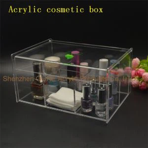 Gegnsætt PMMA Acryl Beauty Box Gera Geymsla Með Loki