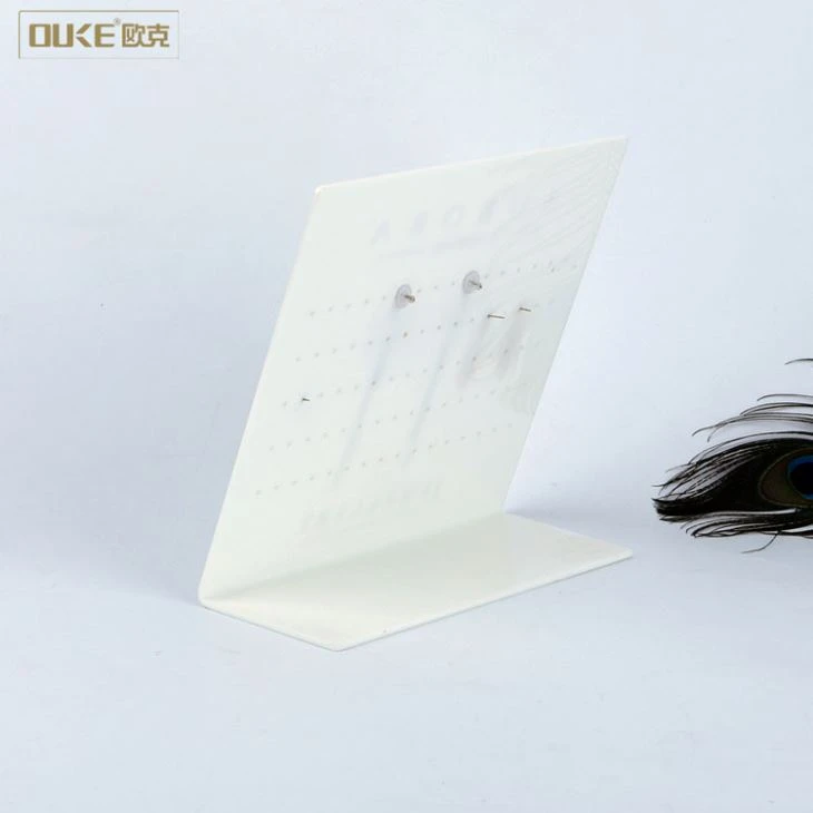 L Shape White Acrylic Lucite Earring Display Stand